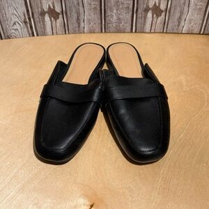 Old Navy Black Mule Loafers Slip On Flats Size 8 Minimalist Chic